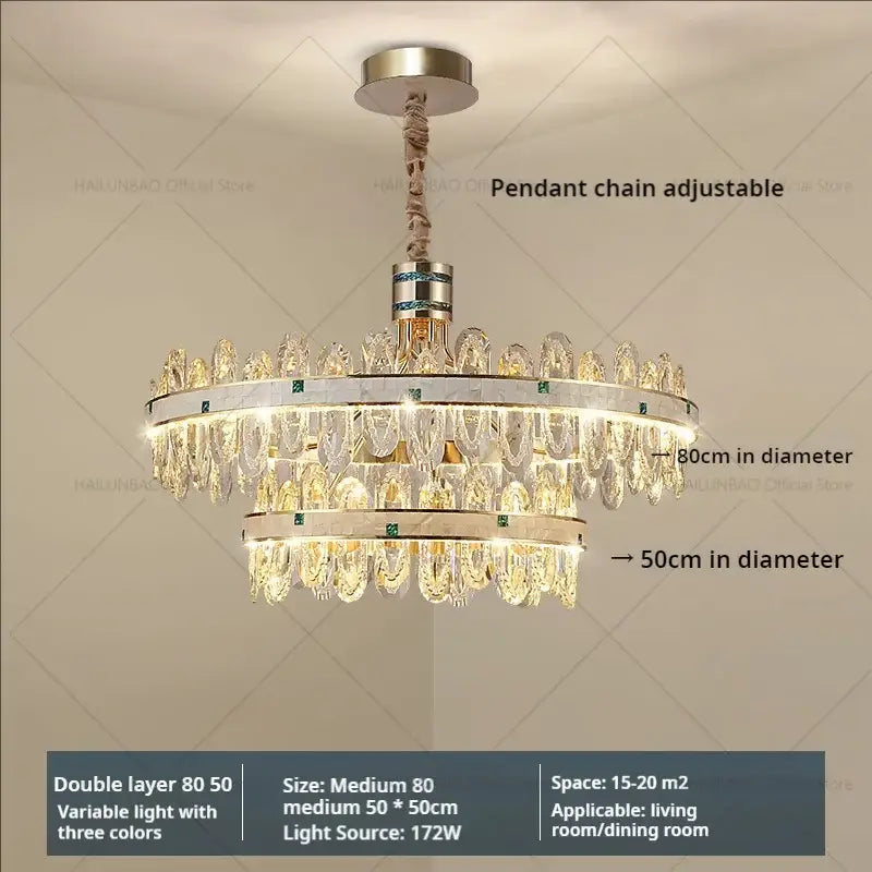 Green Crystal Villa Chandelier