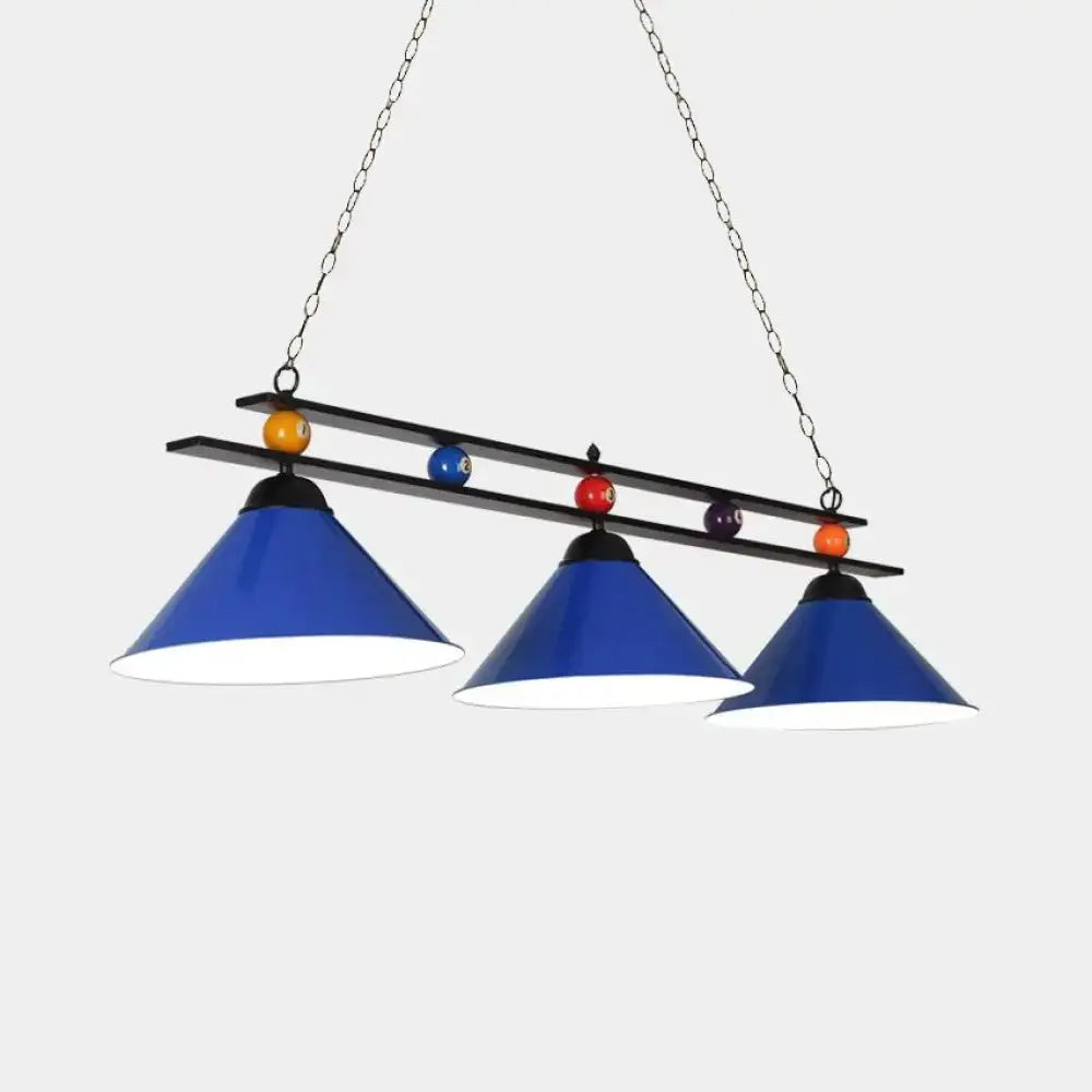 Blue Metallic Billiard Pendant