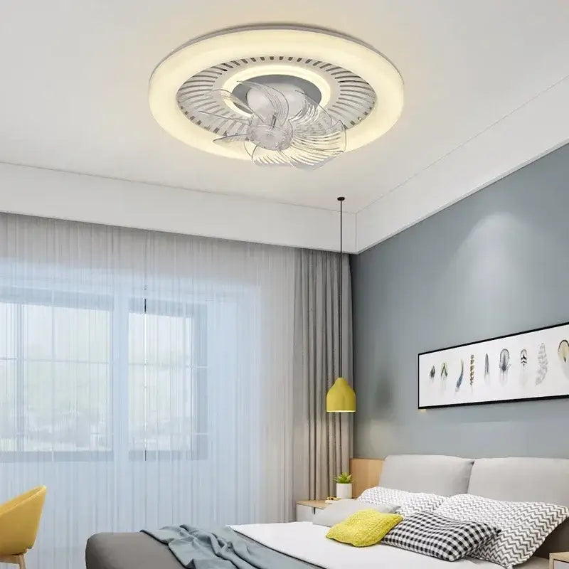 White Rotating LED Fan