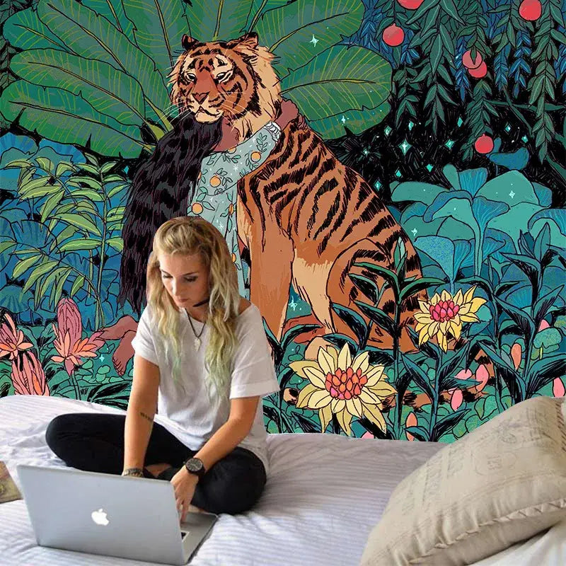 Tiger Print Linen Blanket