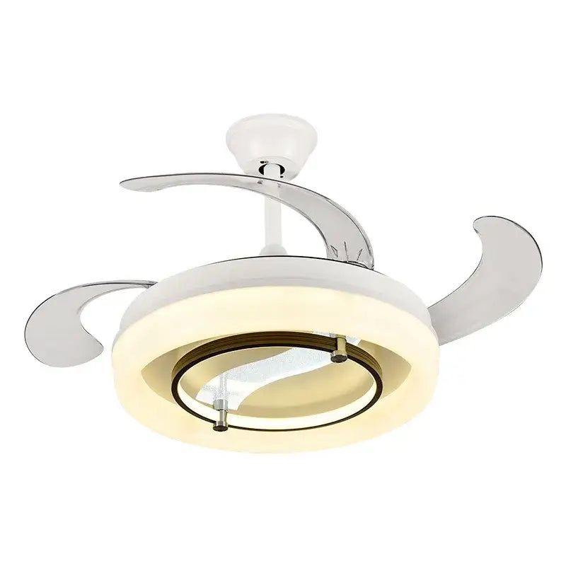 White Retractable Fan Chandelier