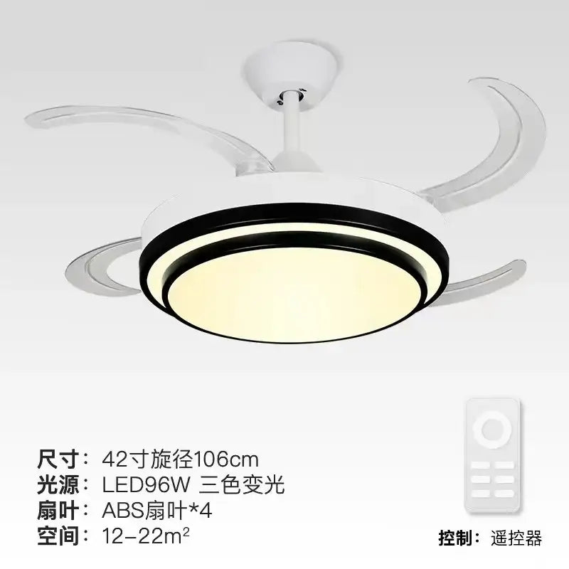 Black Retractable LED Fan