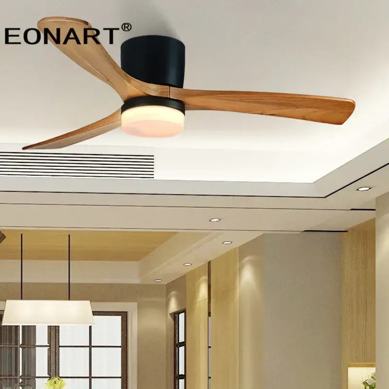 White Wood LED Ceiling Fan