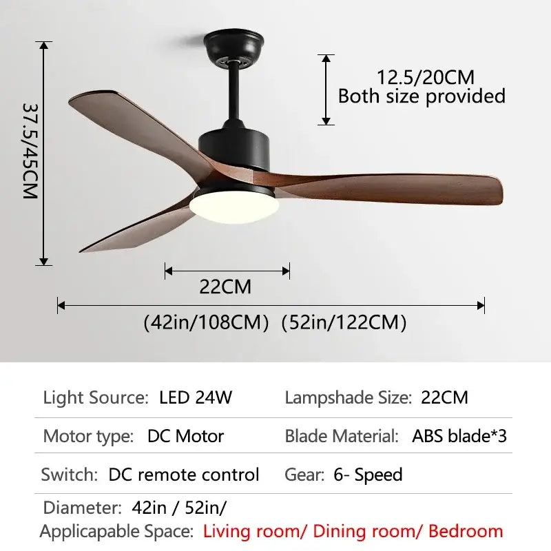 Bronze 52-Inch Remote Ceiling Fan Light
