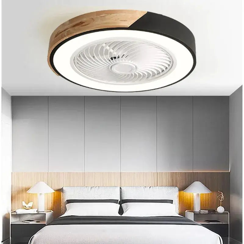 Wood Black Ceiling Fan Light