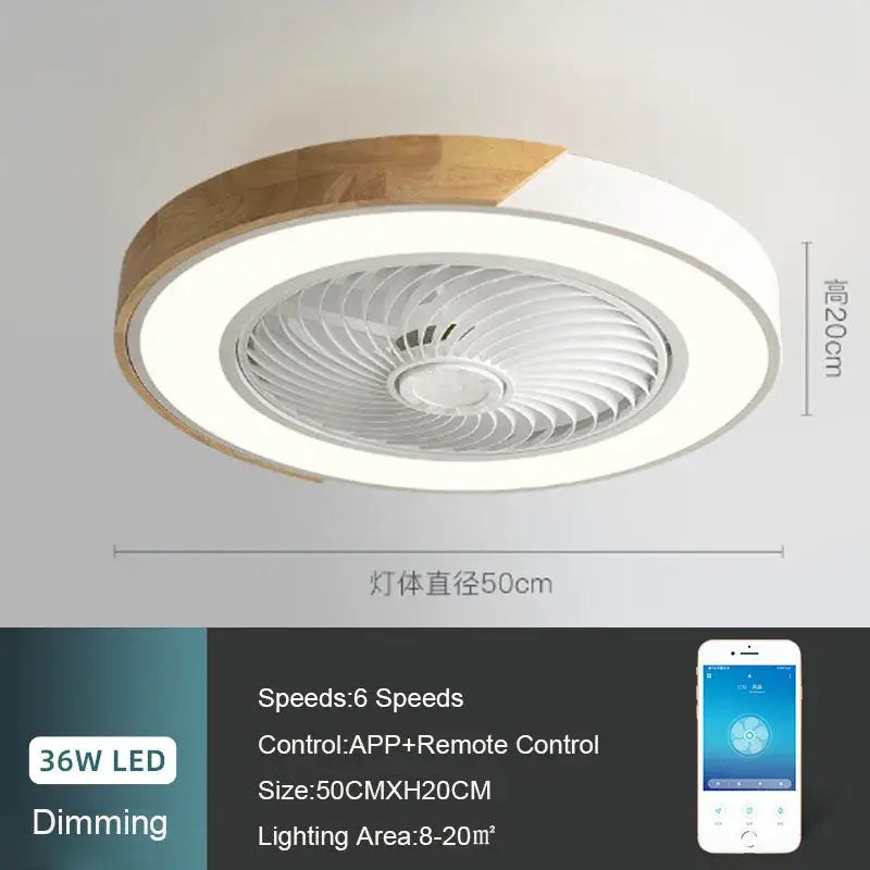 Wood Black Ceiling Fan Light