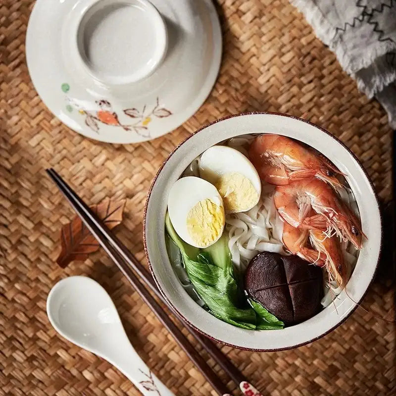 Cream Ceramic Ramen Bowls
