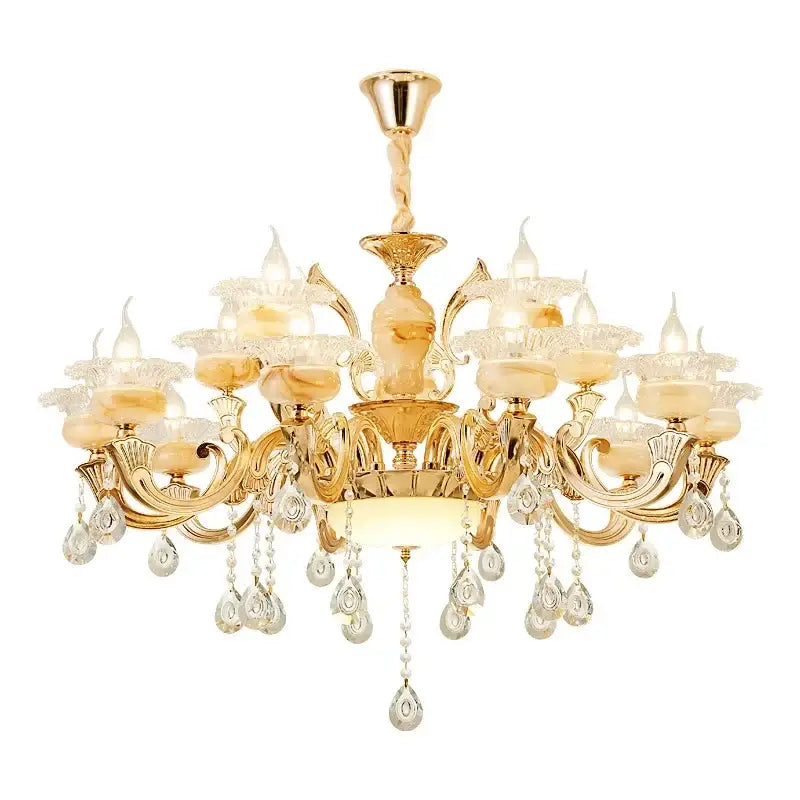 Gold Dolomite Floral Chandelier