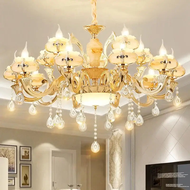 Gold Dolomite Floral Chandelier