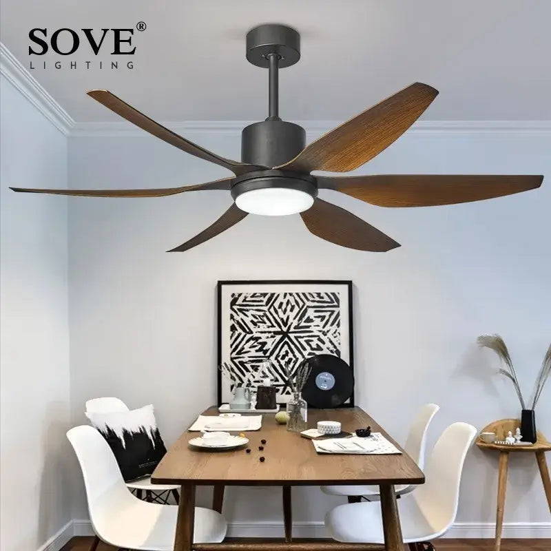 Brown LED Ceiling Fan 66-Inch Blades