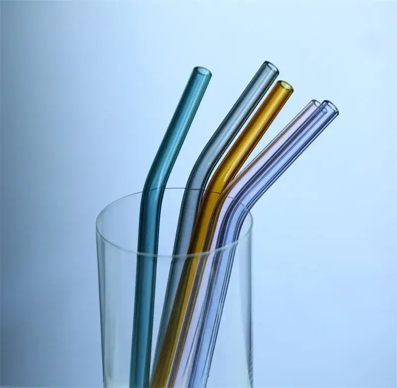 Glass Curved Juice Straws