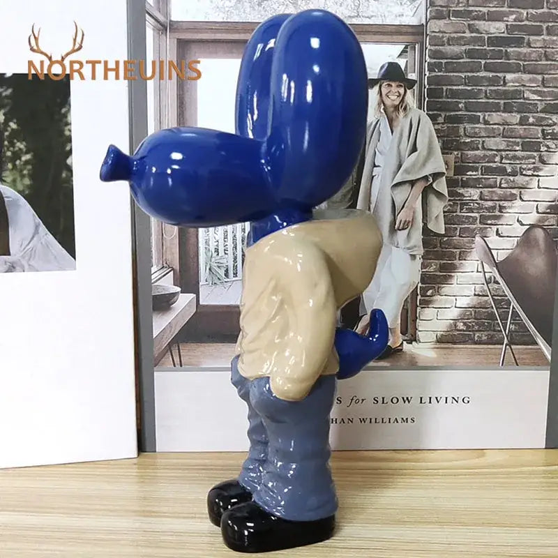 Blue Ceramic Dog Figurine