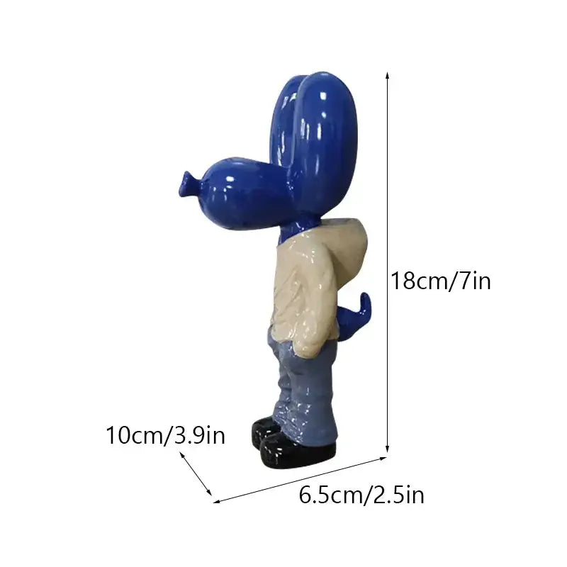 Blue Ceramic Dog Figurine