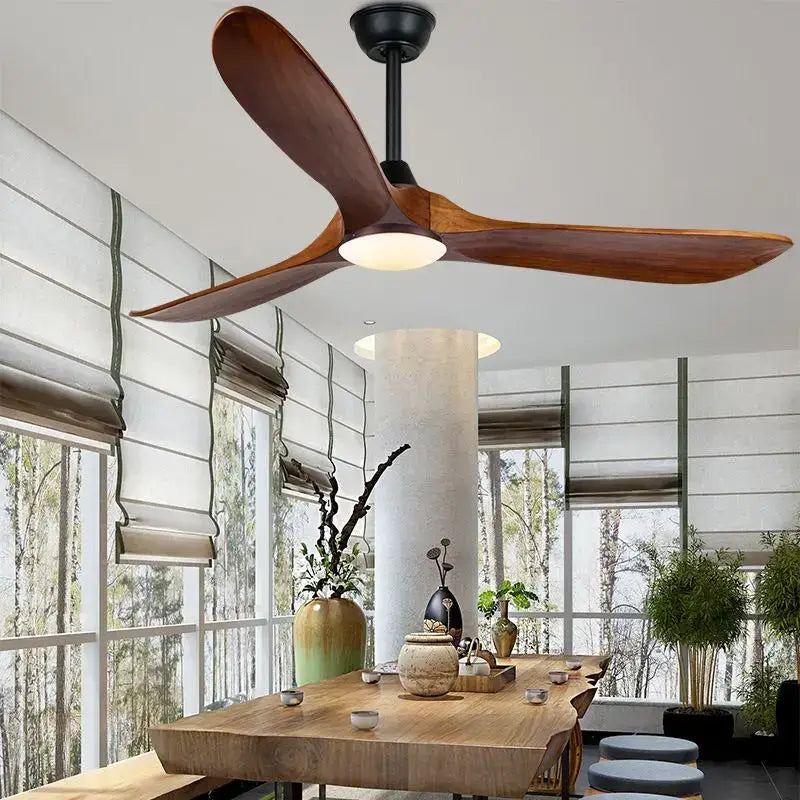 Dark Wood Remote Ceiling Fan
