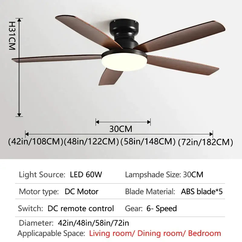 Black Walnut Floor Fan Light