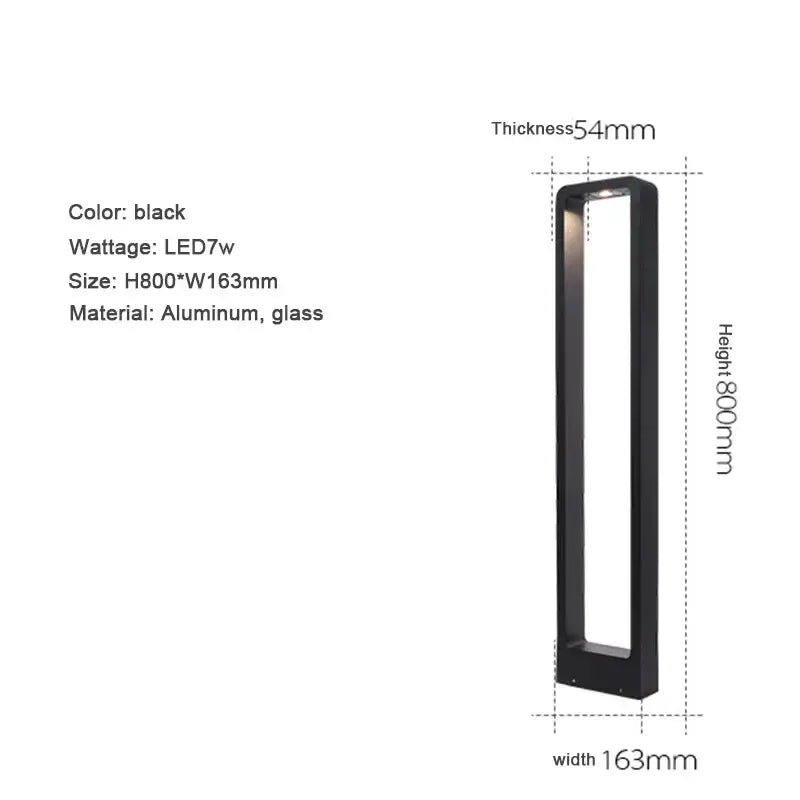 Black Aluminum Garden Bollard