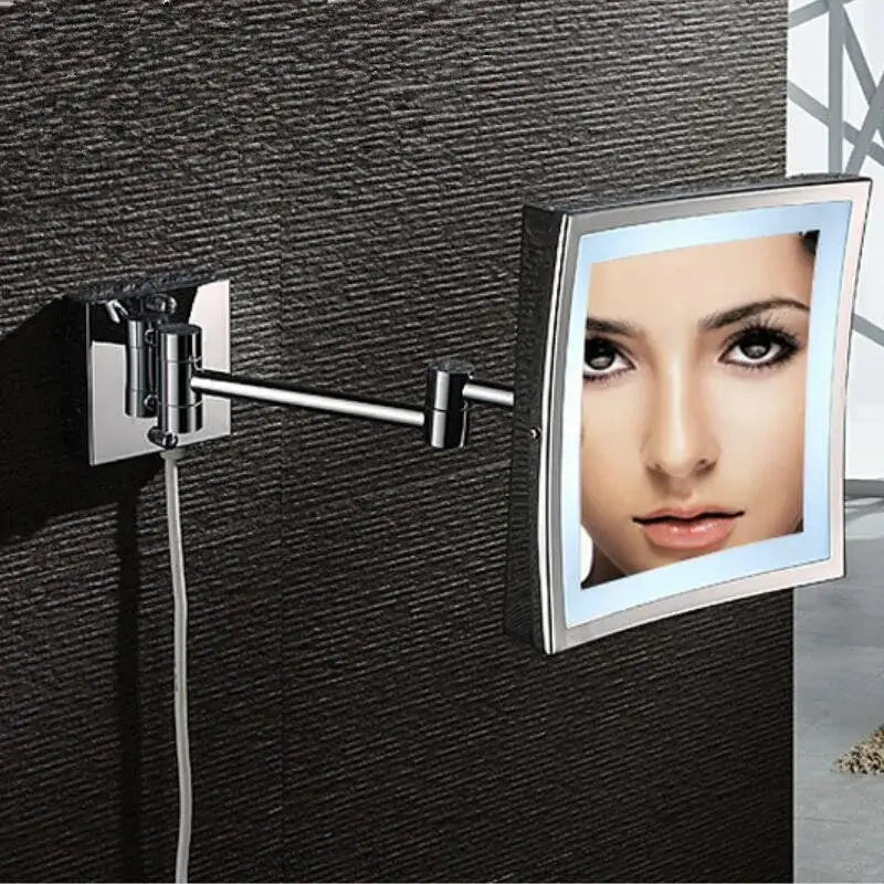 Silver Square LED Mirror