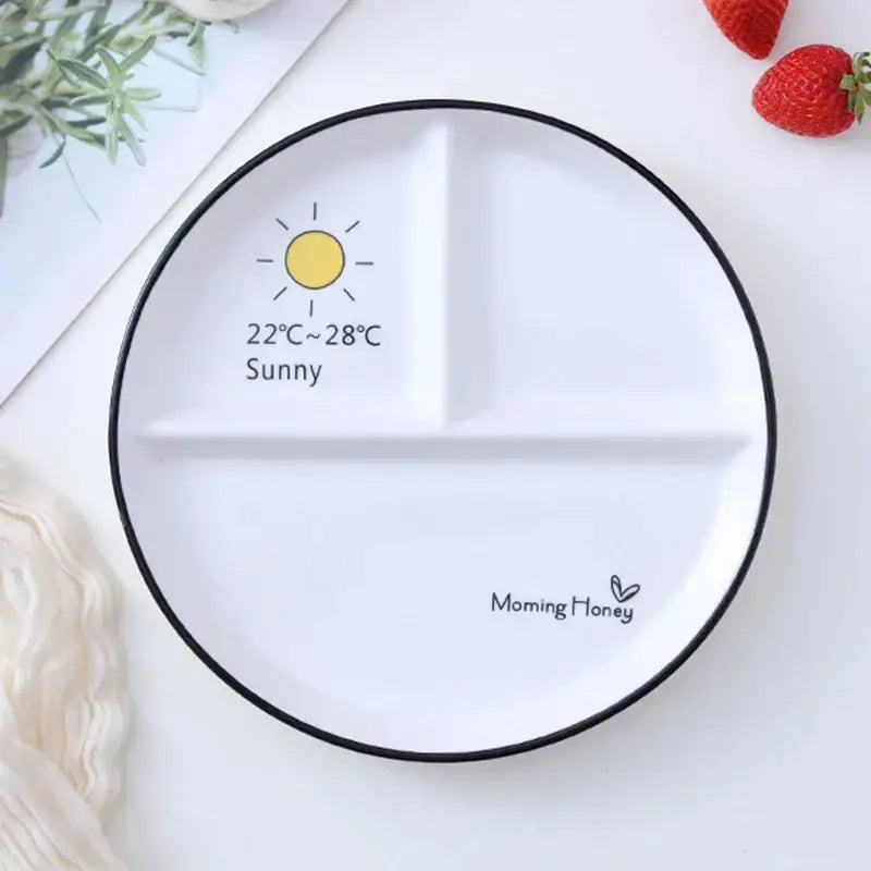 Ceramic Round Grid Plate