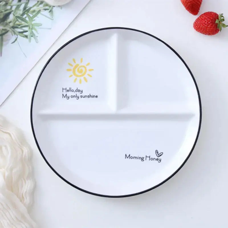 Ceramic Round Grid Plate