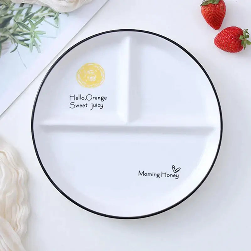 Ceramic Round Grid Plate