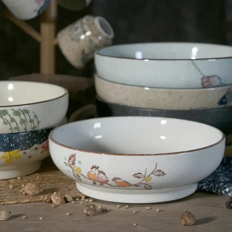 Beige Ceramic Ramen Bowl