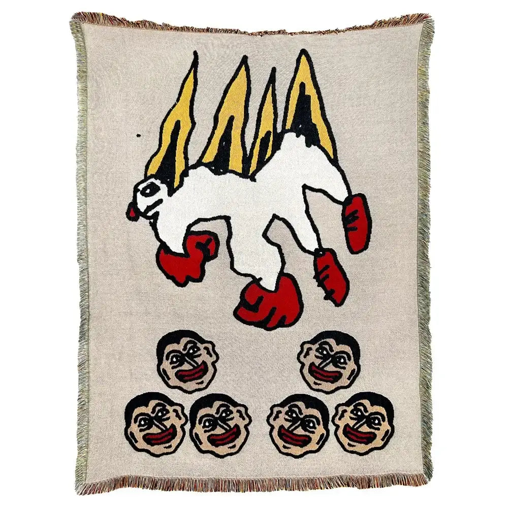 Blue Orange Tapestry Throw