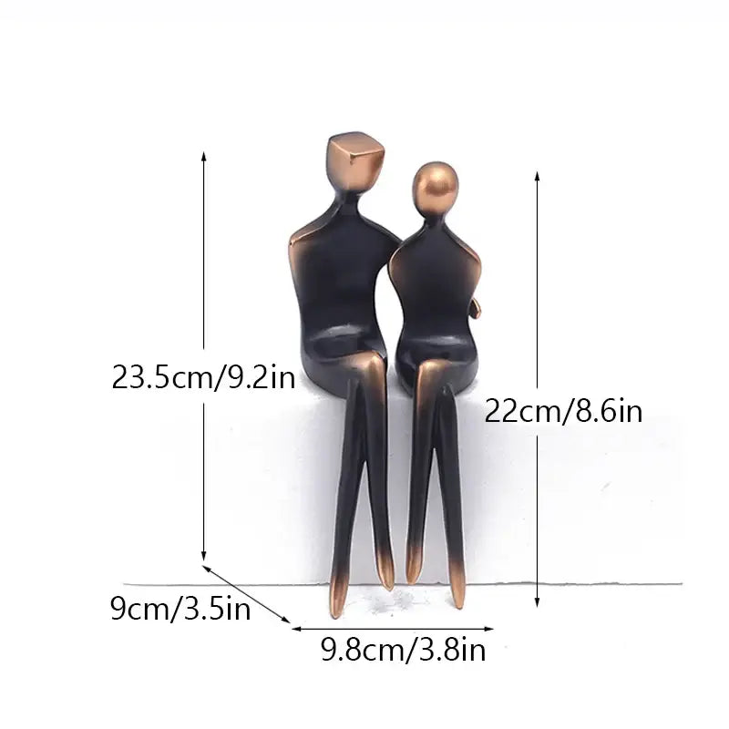 Bronze Abstract Couple Figurine