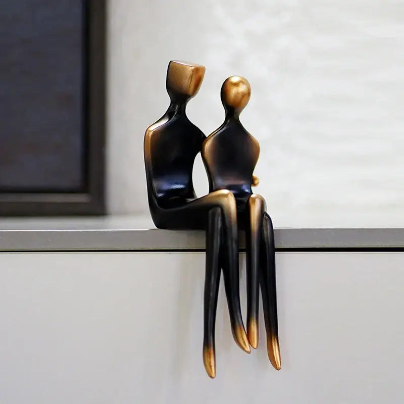 Bronze Abstract Couple Figurine