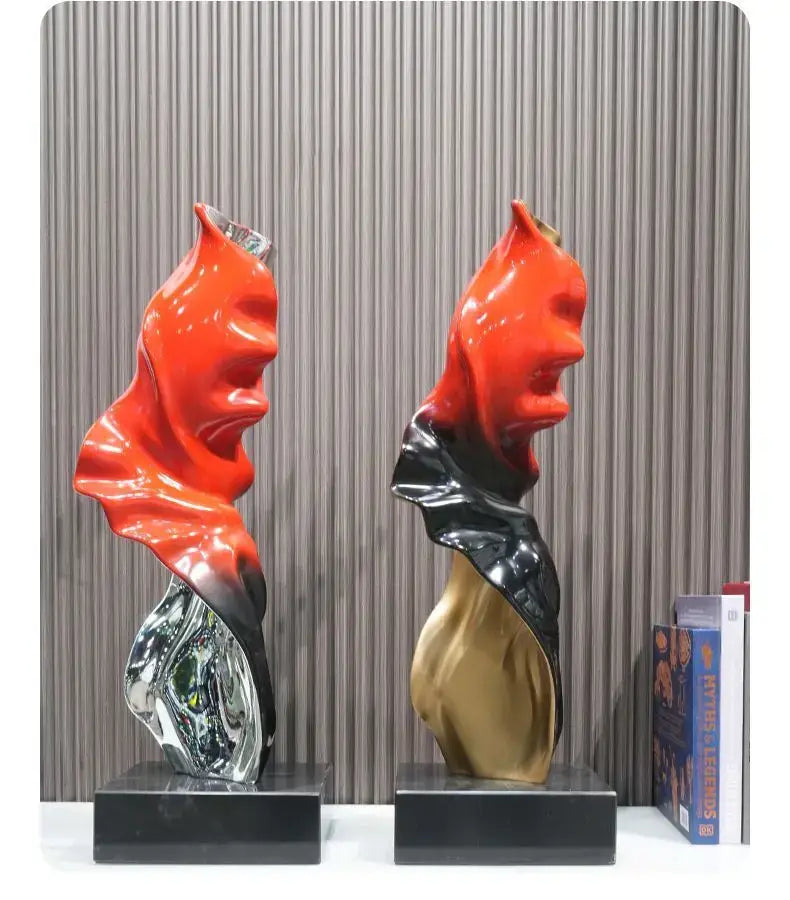 Red Black Gold Ribbon Sculpture