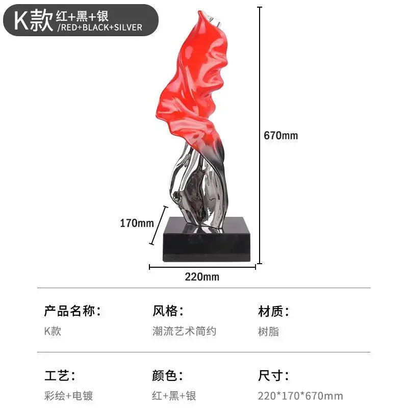 Red Black Gold Ribbon Sculpture