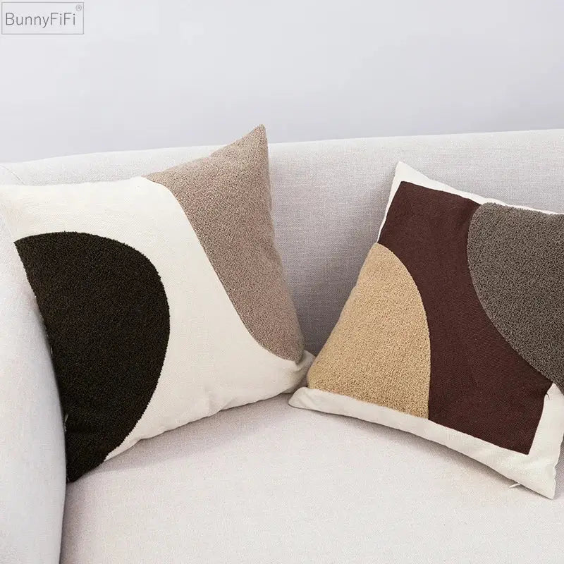 Beige Brown Cushion Cover