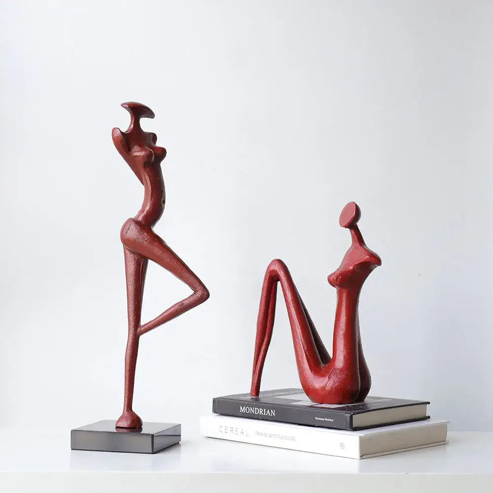 Red Resin Female Sculpture