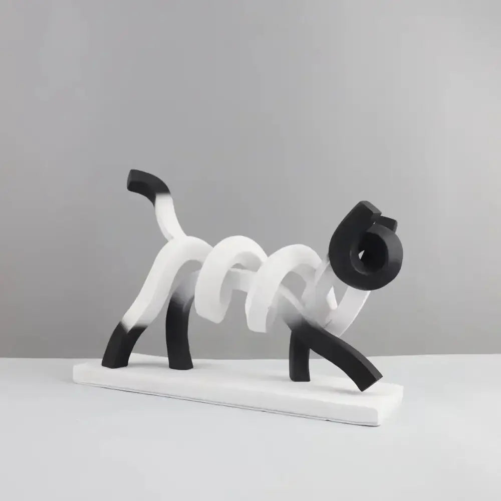 Pink Abstract Cat Sculpture