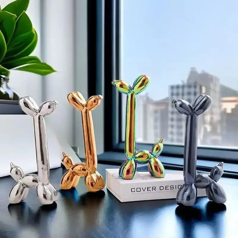 Ceramic Balloon Dog Sculpture Colorful