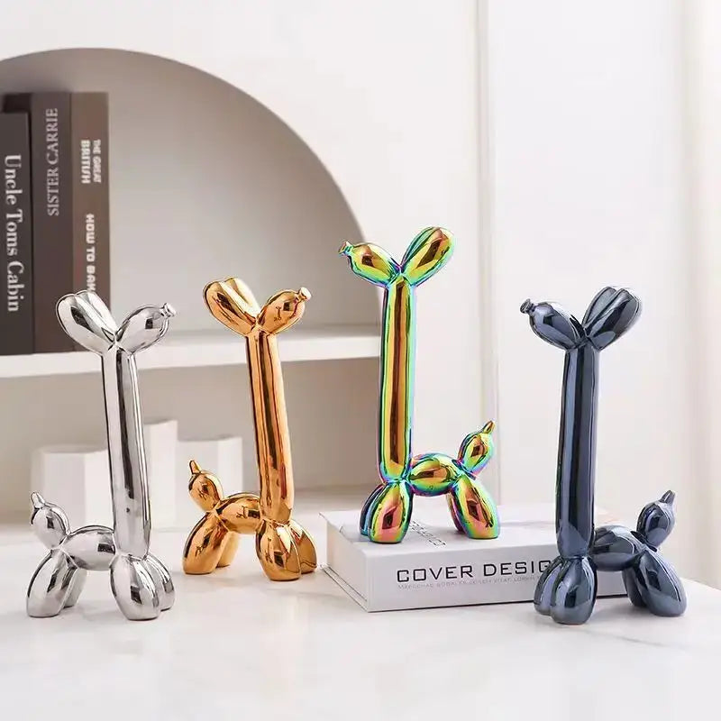 Ceramic Balloon Dog Sculpture Colorful