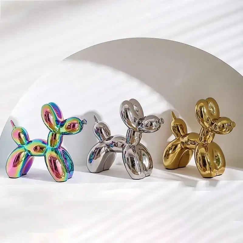 Metallic Balloon Dog Sculpture