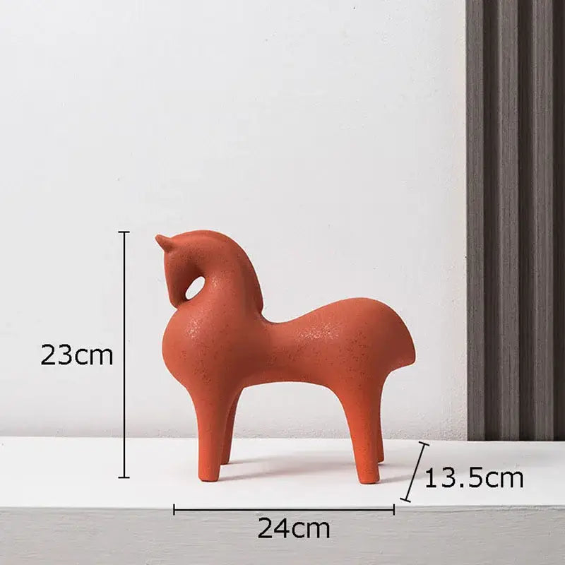 Blue Ceramic Horse Sculpture