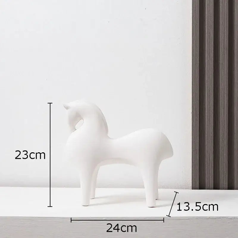 Blue Ceramic Horse Sculpture