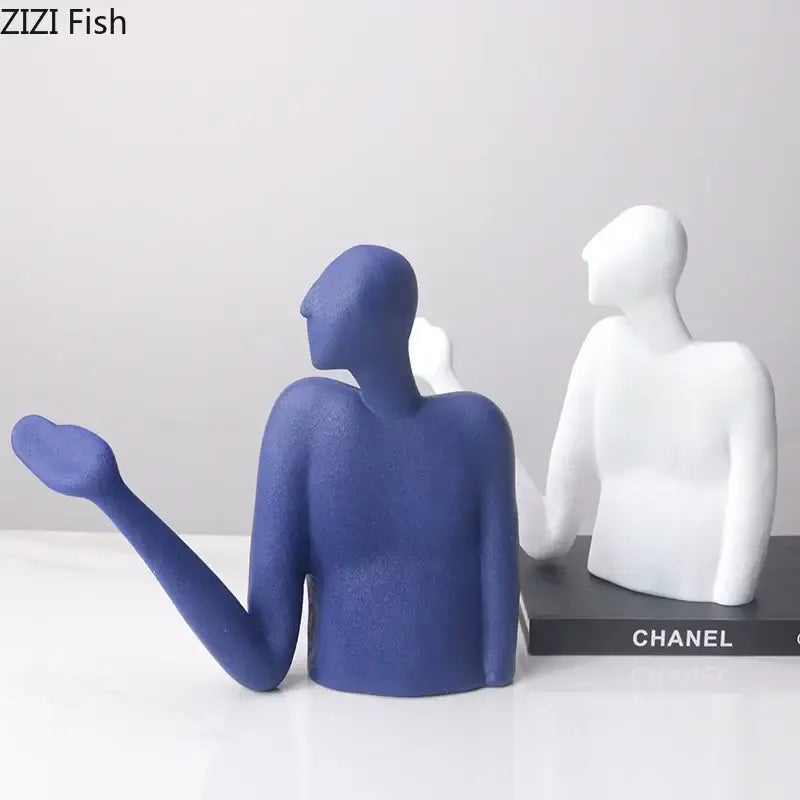 Black White Abstract Resin Sculpture