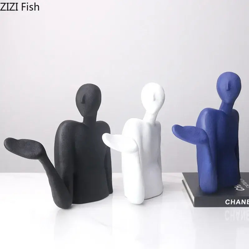 Black White Abstract Resin Sculpture