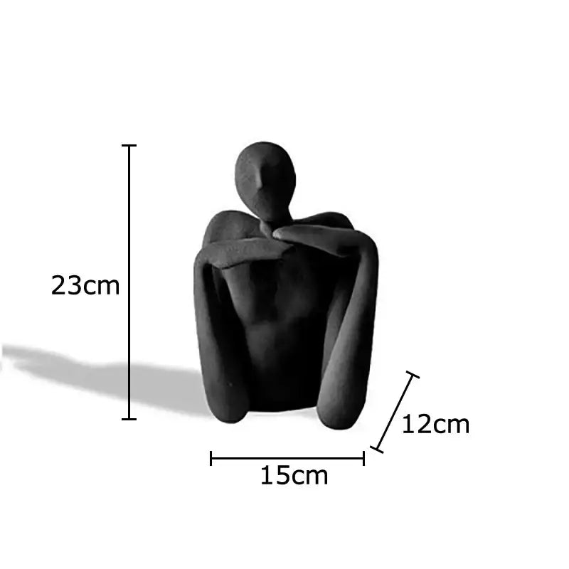 Black White Abstract Resin Sculpture