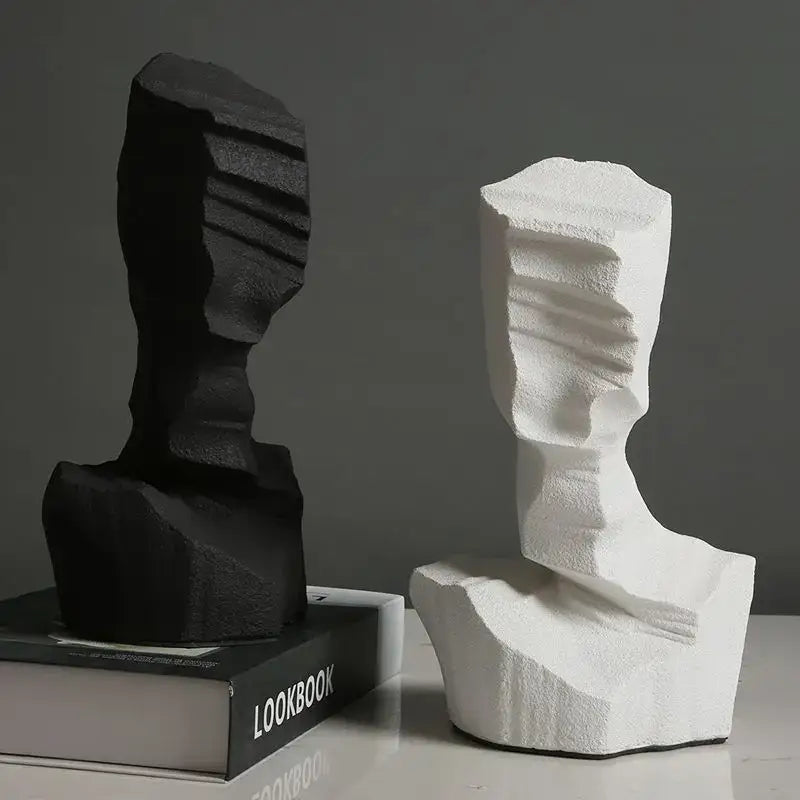 White Resin Characters Bookends
