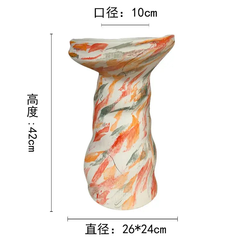 Black White Clay Vase