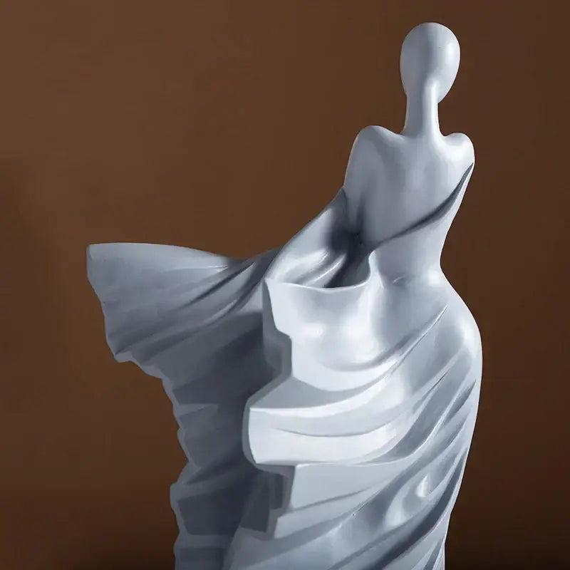 Gray Resin Dancer Sculpture