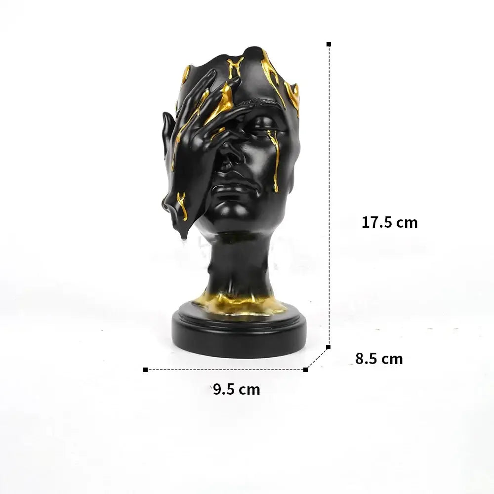 Gold Mask Face Figurine