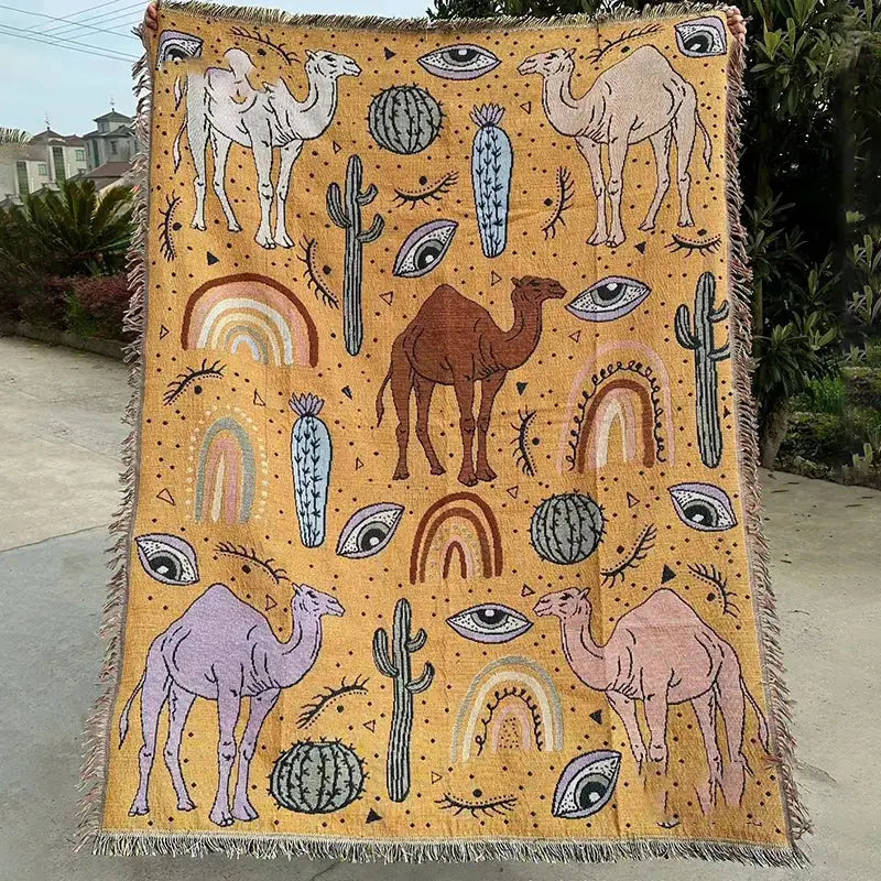 Abstract Face Throw Blanket