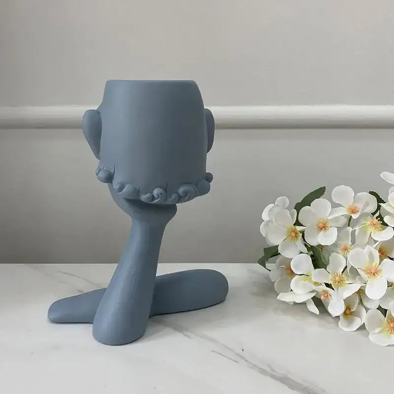 Gray Abstract Face Planter