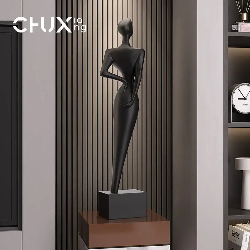 Black Matte Abstract Sculpture