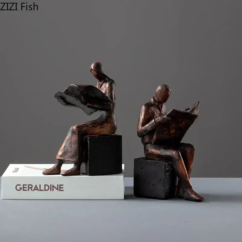 Black Abstract Sculpture Bookend