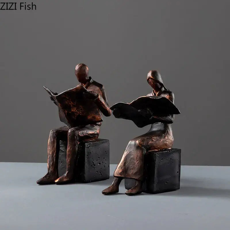 Black Abstract Sculpture Bookend